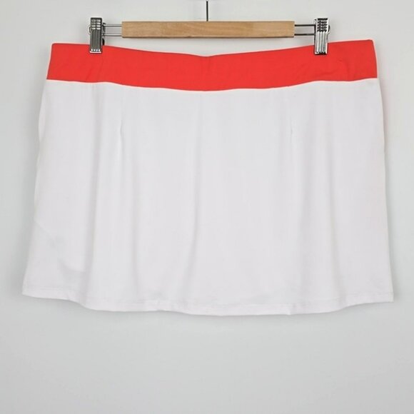 NWT Penguin Women's White Orange  Colorblock Tennis Skort Skirt Stretch Size XL - Picture 2 of 15